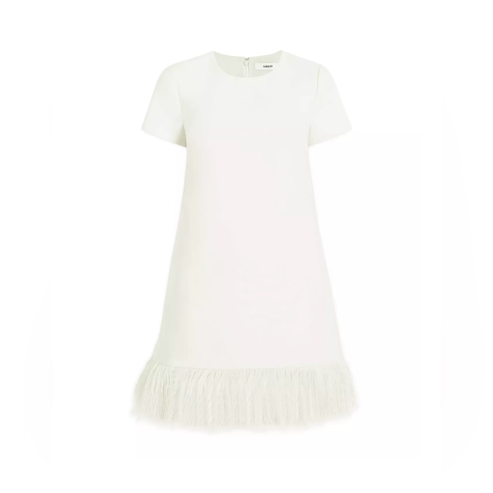 LIKELY Marullo Feather Trim Shift Dress